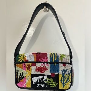 STAUD
Tommy bead-embellished shoulder bag